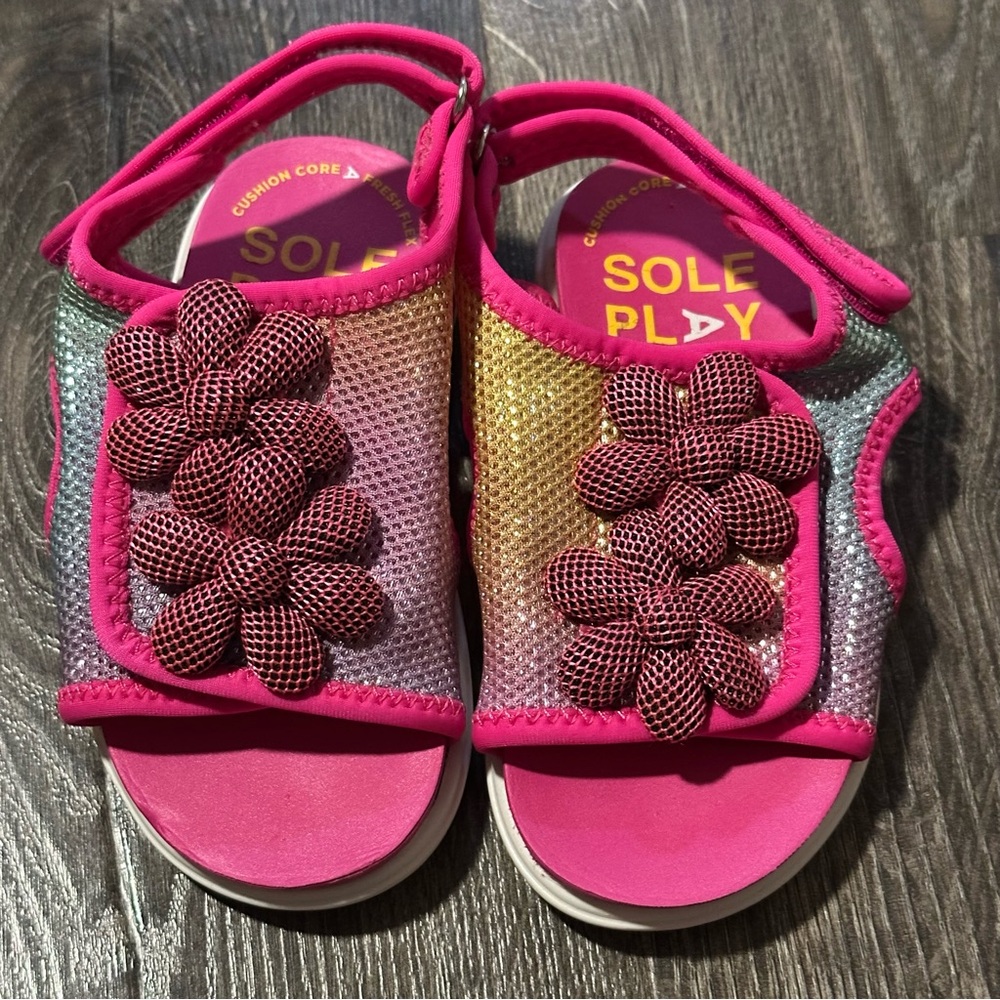 Kids Pink and Gold Sandals